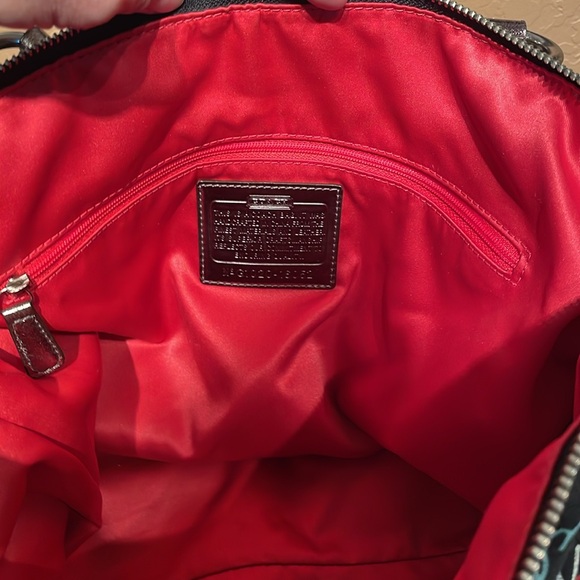 Coach Poppy Black Canvas & Bronze Metallic Leather Shoulder Bag Like New! - Picture 10 of 12